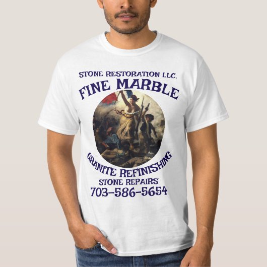 T-shirt Rénovation de granit de marbre 703-586-5654 VA (Devant)
