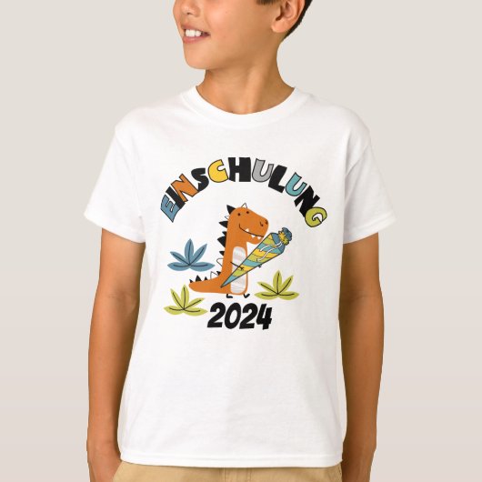 T-shirt Rentree scolaire 2026 - Dino avec cornet de sucre (Devant)