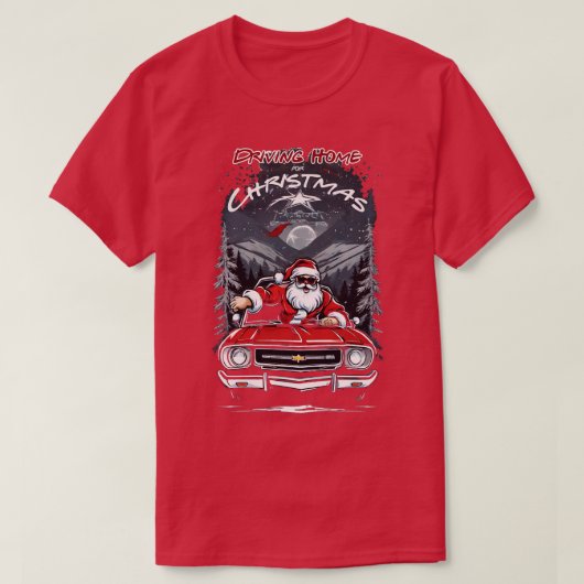 T-shirt Rentrer en voiture pour Noël (Design devant)
