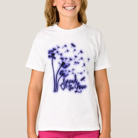 T-shirt Répandre Les Dandelions Amoureux et les libellules (Devant)