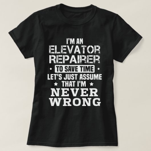 T-shirt Réparateur d'ascenseur (Design devant)