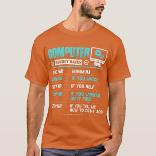 T-shirt Réparation d'ordinateur Taux horaire Funny Tech Su