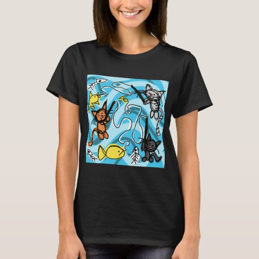 T-shirt Repartir pour la pêche  (Devant)