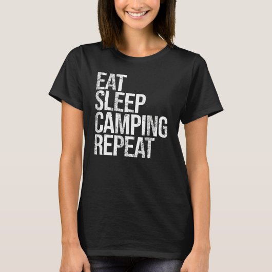 T-shirt Répeat de camping Eat Sleep (Devant)
