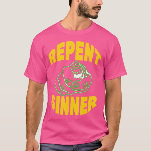 T-shirt Repent Sinner - Drôle Christian Jesus Bible (Devant)