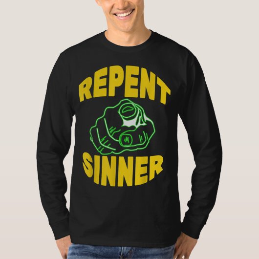 T-shirt Repent Sinner - Drôle Christian Jesus Bible (Devant)