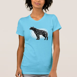 T-shirt repéré d'art d'U-Amour-Animal d'hyènes