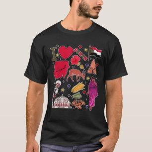 T-shirt Repères dessinés à la main soudanais Carte du Soud