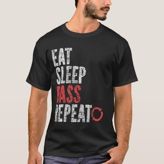 T-shirt Répéter la basse du sommeil de manger (Devant)