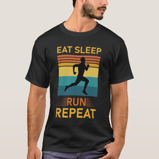 T-shirt Répéter la course de sommeil - Marathon Runner, co (Devant)