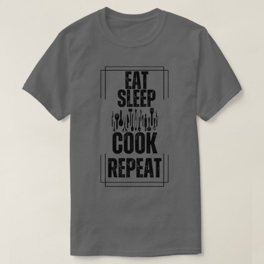 T-shirt Répéter la cuisson du sommeil (Design devant)