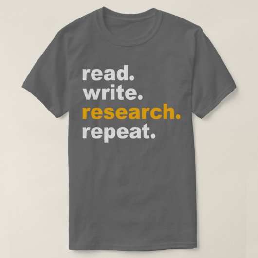 T-shirt Répéter la recherche en écriture (Design devant)