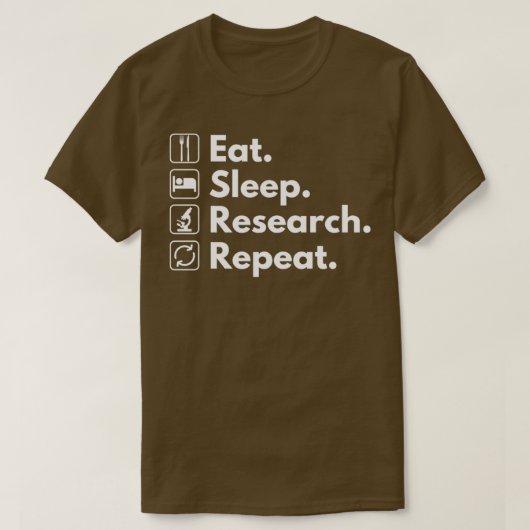 T-shirt Répéter la recherche sur le sommeil de manger 43 (Design devant)