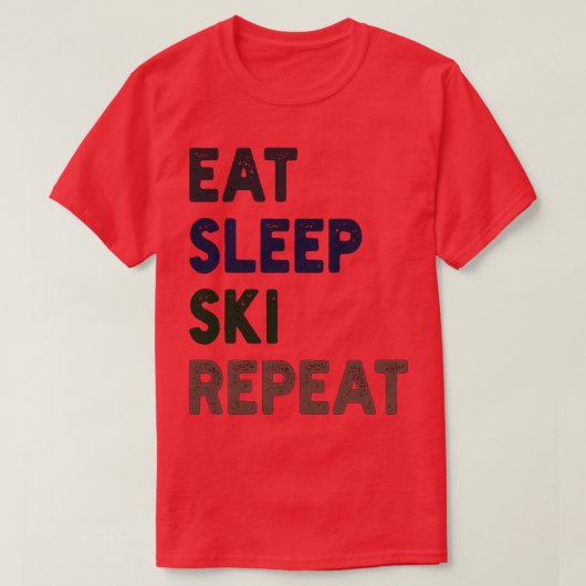 T-shirt Répéter la séance de ski du sommeil 1 (Design devant)