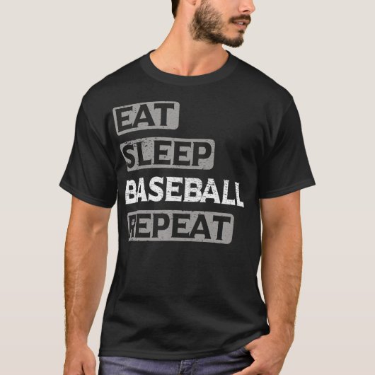T-shirt Répéter le baseball du sommeil (Devant)