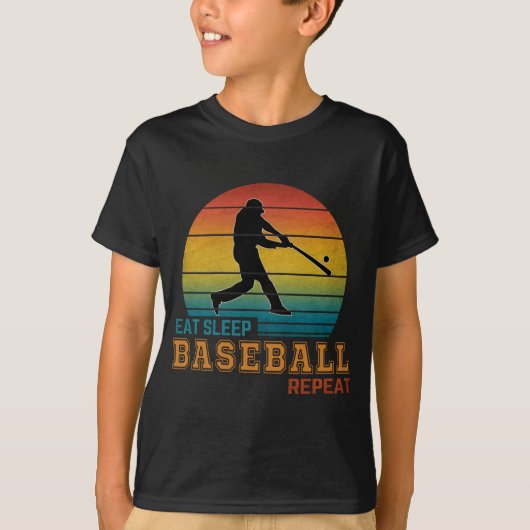 T-shirt Répéter le baseball du sommeil (Devant)