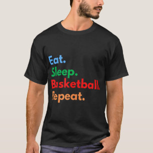 T-shirt Répéter Le Basket-Ball Du Sommeil Pour Les Joueurs