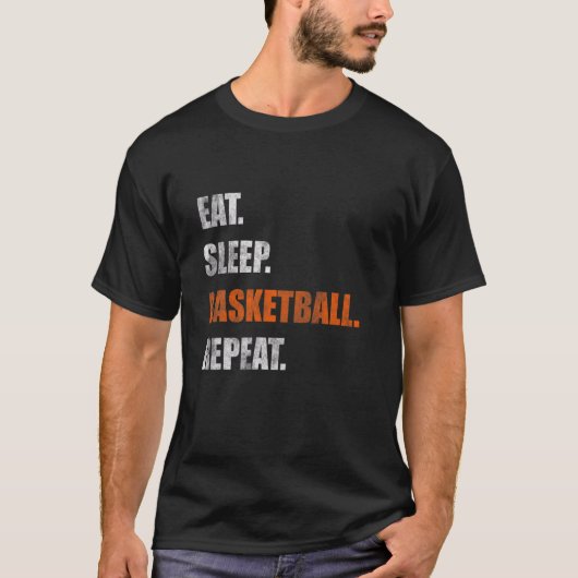 T-shirt Répéter le basketball du sommeil (Devant)