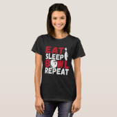 T-shirt Répéter le bol du sommeil du repas (Devant entier)