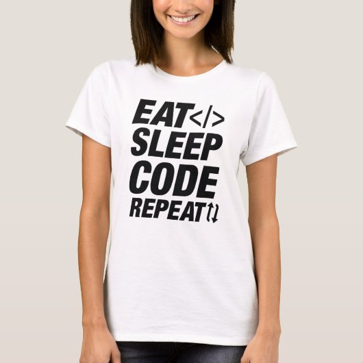 T-shirt Répéter le code du sommeil (Devant)