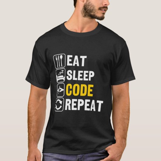 T-shirt Répéter le code du sommeil (Devant)