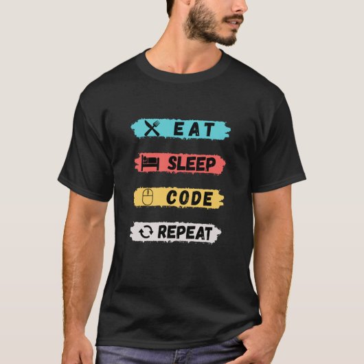 T-shirt Répéter le code du sommeil (Devant)