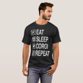 T-shirt Répéter le corgi du sommeil (Devant entier)