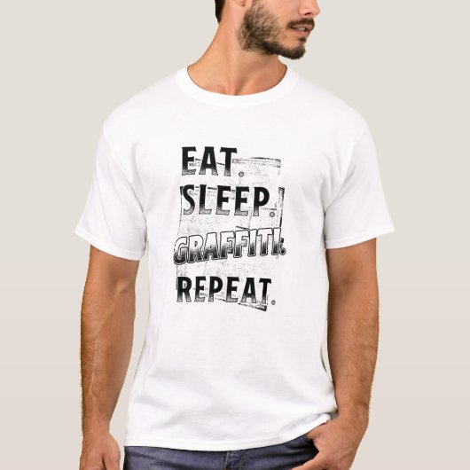T-shirt Répéter le graffiti "Dormir" (Devant)