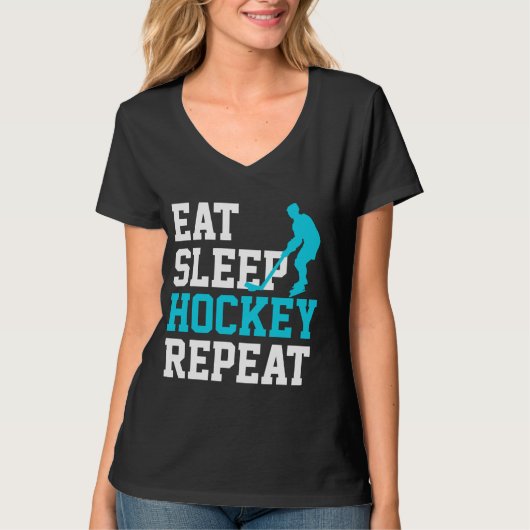 T-shirt Répéter le hockey du sommeil (Devant)