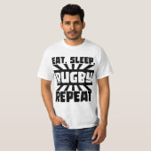T-shirt répéter le rugby du sommeil (Devant entier)