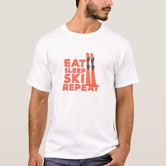 T-shirt Répéter le ski du sommeil (Devant)