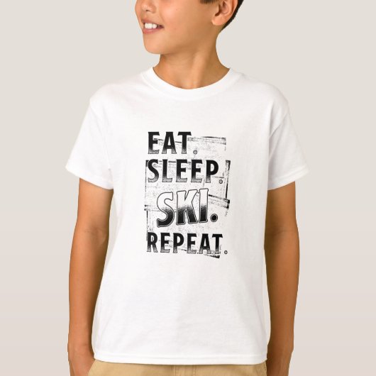 T-shirt Répéter le ski du sommeil (Devant)