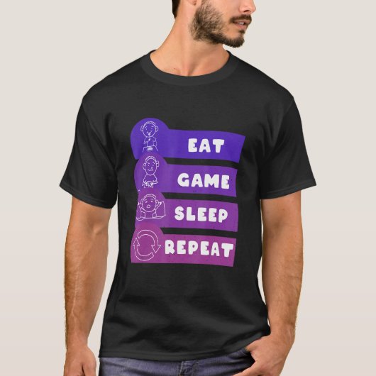 T-shirt Répéter le sommeil du jeu (Devant)
