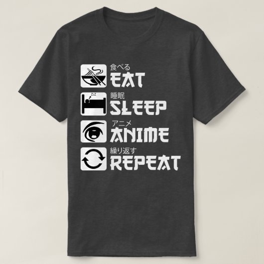 T-shirt Répéter le sommeil du repas (Design devant)