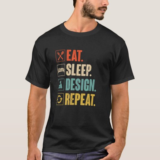 T-shirt Répéter le sommeil du repas (Devant)