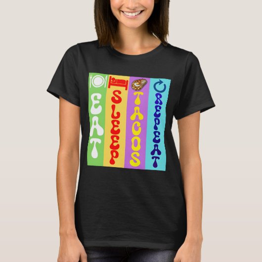 T-shirt répéter les tacos de sommeil (Devant)