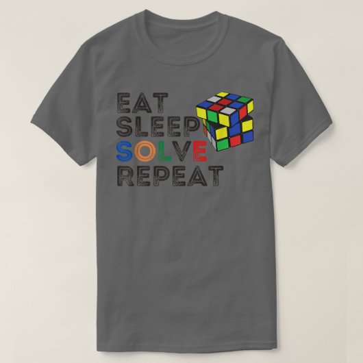 T-shirt Répéter Répéter Rétro Speedcubing Cubing Pu (Design devant)