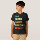 T-shirt Répétez les puzzles de résolution du sommeil - Puz (Devant entier)