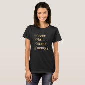 T-shirt Répétition du sommeil du code (Devant entier)