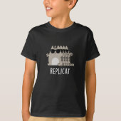 T-shirt Replicat Funny Répliqué Pun de chat Dark BG (Devant)