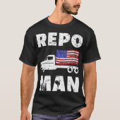 T-shirt Repo Man Patriotic Flag and Flatbed (Devant)
