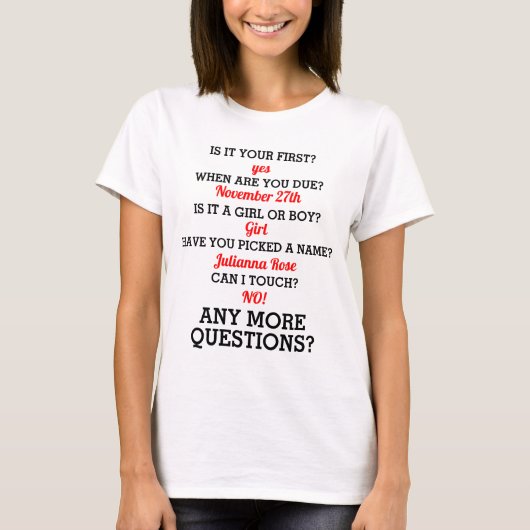 T-shirt Répondre aux questions sur cette chemise de matern (Devant)