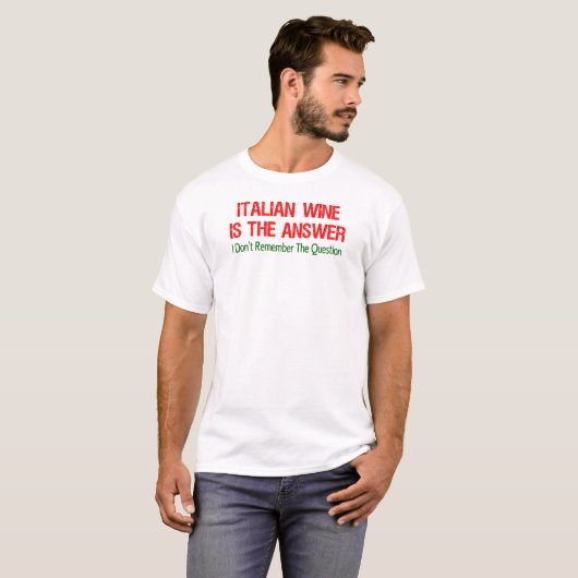 T-shirt Réponse au vin italien (Devant entier)