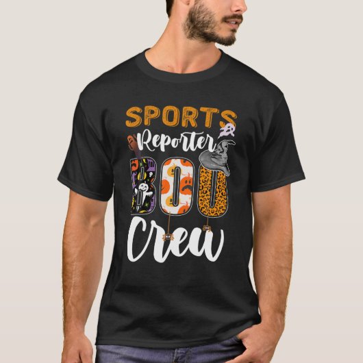 T-shirt Reporter sportif Boo Crew Ghost Funny Halloween Ma (Devant)