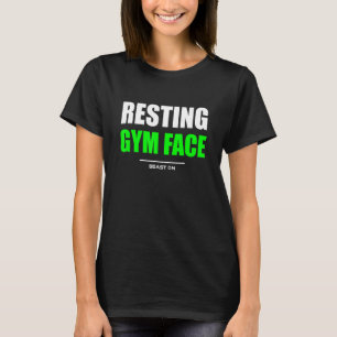 T-shirt Repos Gymnase Face Green Bodybuilding Gains Fitnes