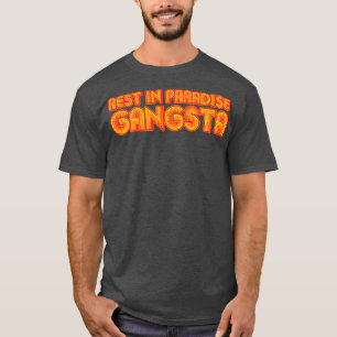 T-shirt Repose en paix Gangsta Neon Text