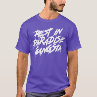 T-shirt Repose en Paradis Gangsta Texte Blanc