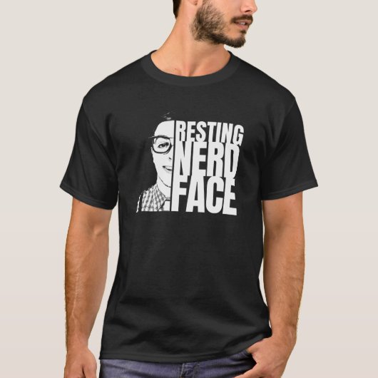 T-shirt Repose Nerd Visage amusant (Devant)