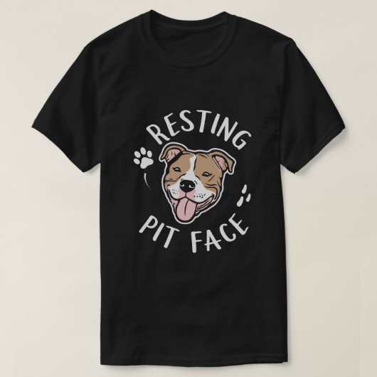 T-shirt Repose Pit Face Drôle Chien (Design devant)