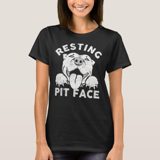 T-shirt Repose Pit Face Drôle Pitbull Devis chien pour ani (Devant)